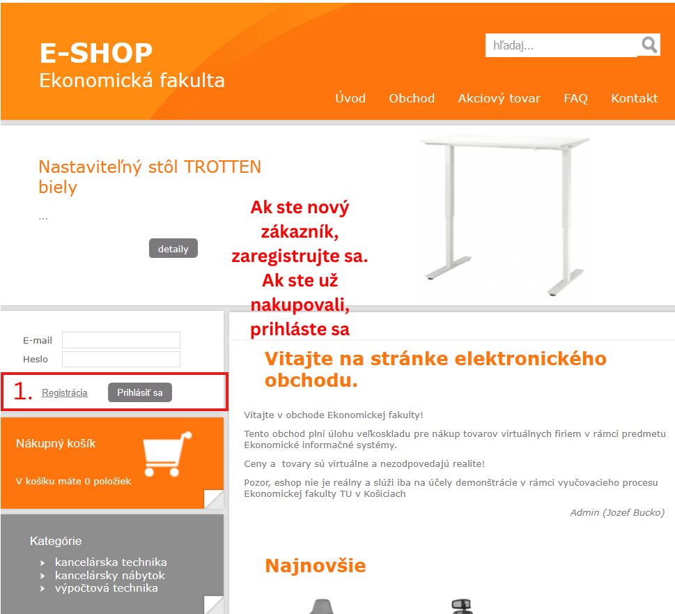 Krok 1 – otvorenie e-shopu