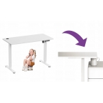 Elektricky nastaviteľný písací stôl 120x60 1 SILNIK Spacetronik biely ZDVIHNUTÝ