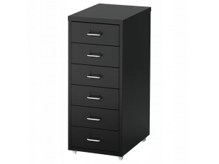 KOMODA S ZÁSUVKAMI NA KOLIESKACH, ČIERNA, SKRINKA POD STÔL IKEA HELMER