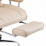 Kancelárska otočná stolička s vysokým operadlom, opierkou nôh a odnímateľnými podrúčkami - hnedá