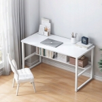 POČÍTAČOVÝ STÔL LOFT BIELY PRE MLÁDEŽ S POLIČKOU MODERNÝ 100 CM