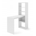 Počítačový stôl HARMONY 150x50x120 s regálom a policami BIELY MAT