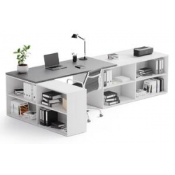 Kancelársky stôl s úložným priestorom SPACE biely